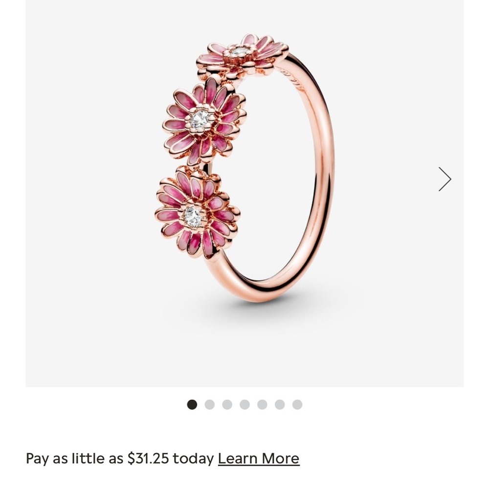 Pandora pink daisy trio ring